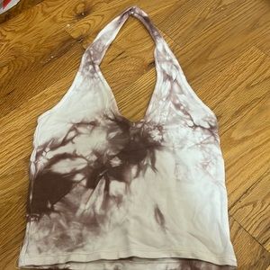 Brandy Melville tie dyed halter crop top.